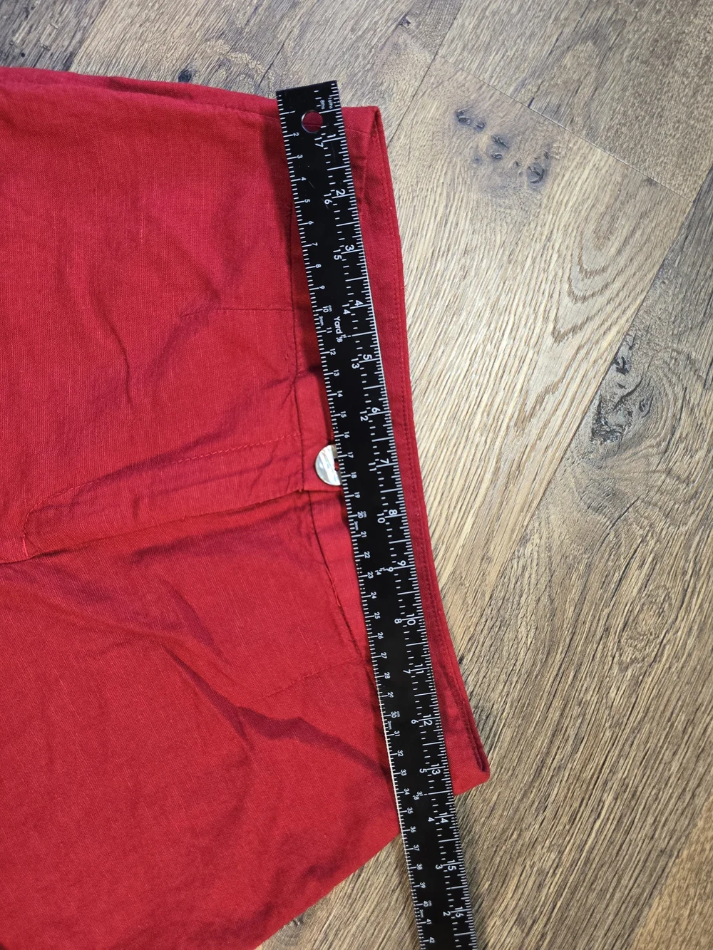 H&M Dark Red Wide-Leg Pants Linen Blend
